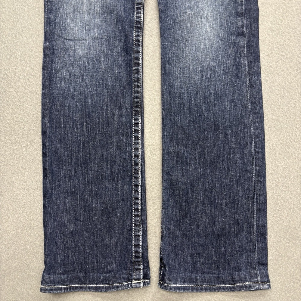 True Religion Jeans Womens 29 Blue Low Rise Dark Wash Rainbow Pockets Y2K USA - Picture 5 of 15